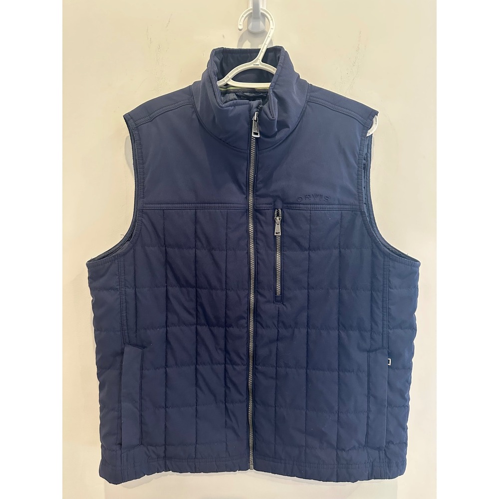 Orvis Classic Collection Mens Navy Blue Quilted Puffer Vest Large outdoors